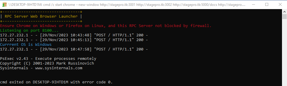RPC Server Web Browser Launcher